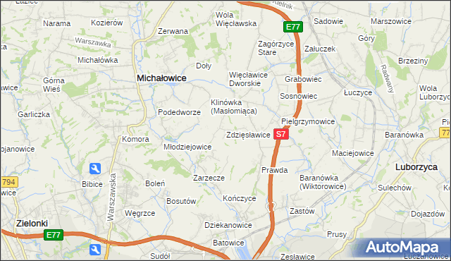mapa Zdzięsławice, Zdzięsławice na mapie Targeo