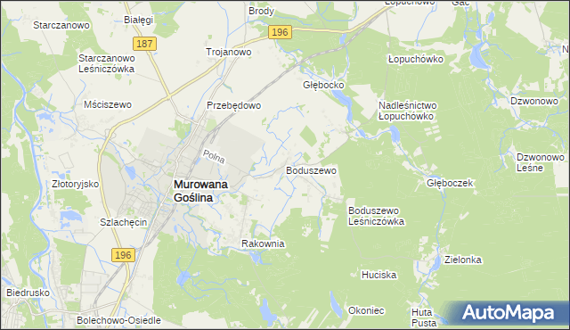 mapa Boduszewo, Boduszewo na mapie Targeo
