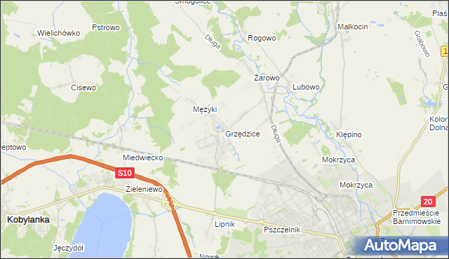 mapa Grzędzice, Grzędzice na mapie Targeo