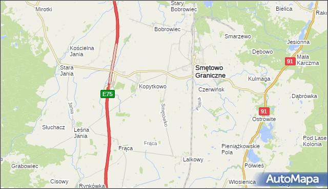 mapa Smętówko, Smętówko na mapie Targeo