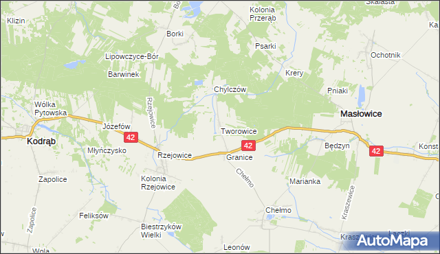 mapa Tworowice, Tworowice na mapie Targeo