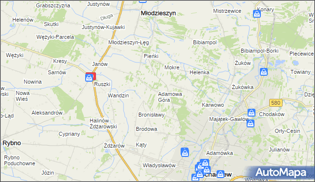 mapa Adamowa Góra, Adamowa Góra na mapie Targeo