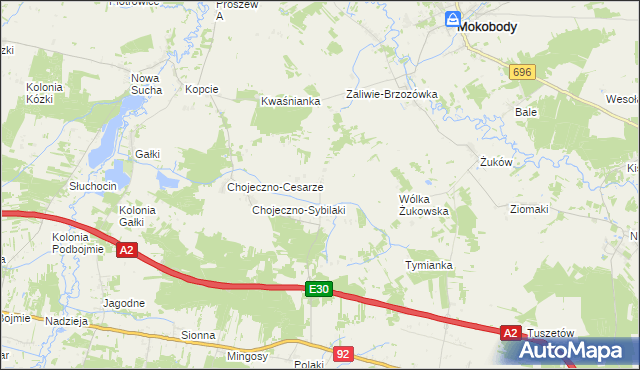 mapa Aleksandrówka gmina Grębków, Aleksandrówka gmina Grębków na mapie Targeo