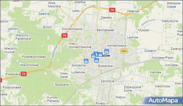 mapa Bełchatów, Bełchatów na mapie Targeo