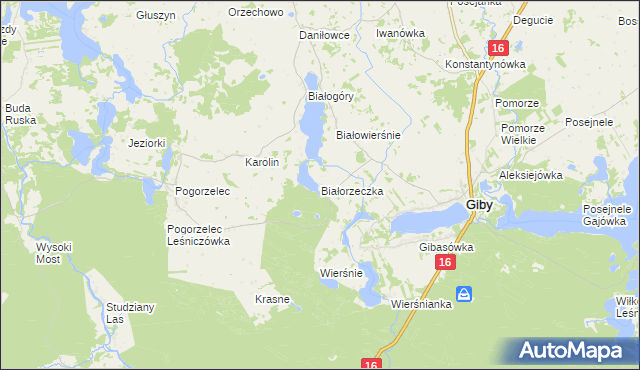 mapa Białorzeczka, Białorzeczka na mapie Targeo