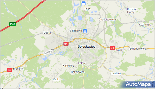 mapa Bolesławca, Bolesławiec na mapie Targeo