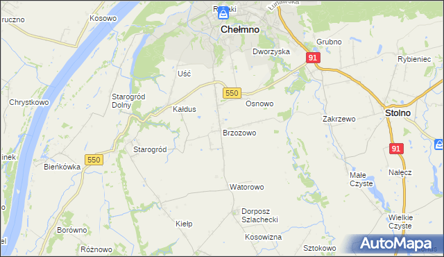 mapa Brzozowo gmina Kijewo Królewskie, Brzozowo gmina Kijewo Królewskie na mapie Targeo