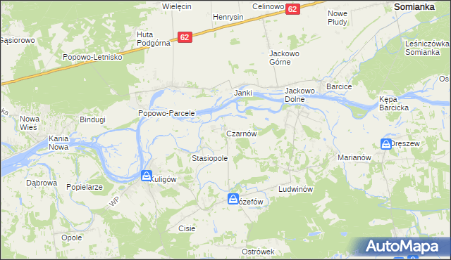 mapa Czarnów gmina Dąbrówka, Czarnów gmina Dąbrówka na mapie Targeo