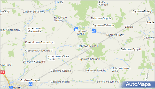 mapa Dąbrowa-Michałki, Dąbrowa-Michałki na mapie Targeo