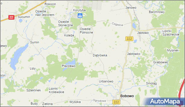 mapa Dąbrówka gmina Starogard Gdański, Dąbrówka gmina Starogard Gdański na mapie Targeo