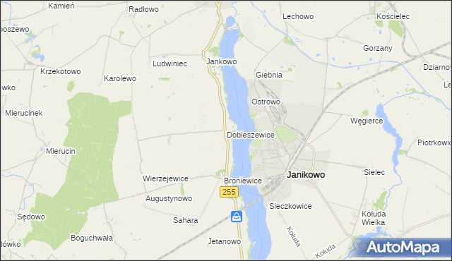 mapa Dobieszewice, Dobieszewice na mapie Targeo