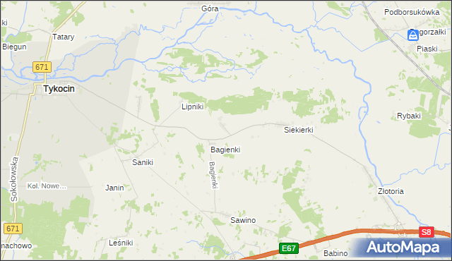 mapa Dobki gmina Tykocin, Dobki gmina Tykocin na mapie Targeo