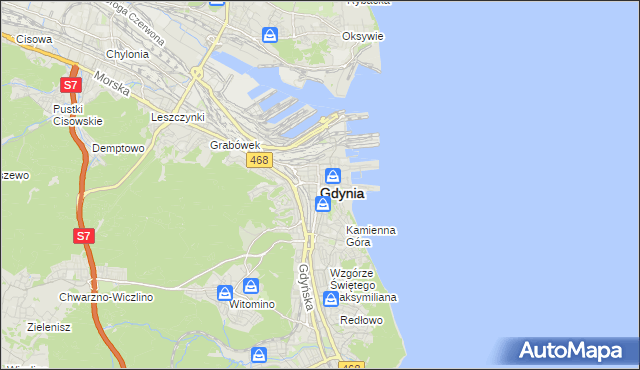 mapa Gdyni, Gdynia na mapie Targeo