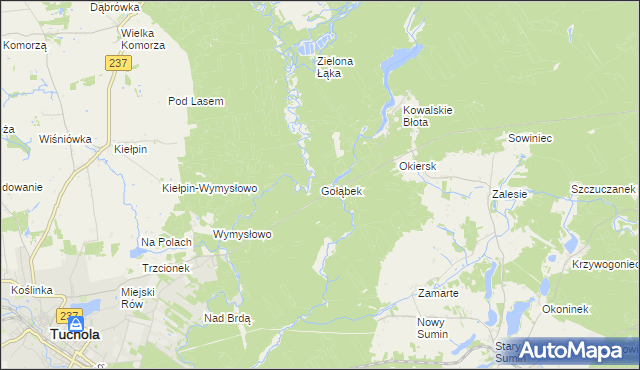 mapa Gołąbek gmina Cekcyn, Gołąbek gmina Cekcyn na mapie Targeo