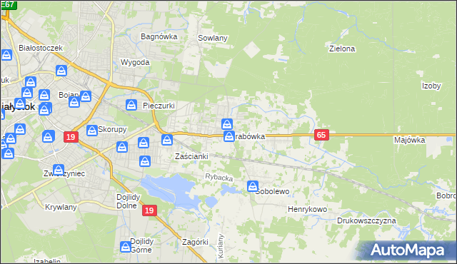 mapa Grabówka gmina Supraśl, Grabówka gmina Supraśl na mapie Targeo