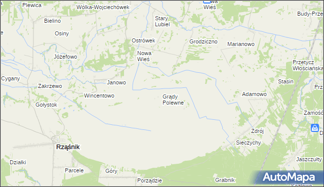 mapa Grądy Polewne, Grądy Polewne na mapie Targeo