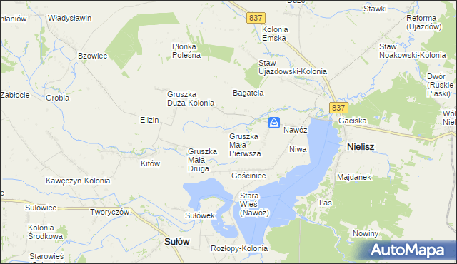 mapa Gruszka Mała Pierwsza, Gruszka Mała Pierwsza na mapie Targeo
