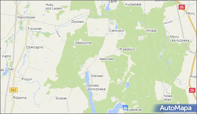 mapa Jaworowo gmina Strzelno, Jaworowo gmina Strzelno na mapie Targeo