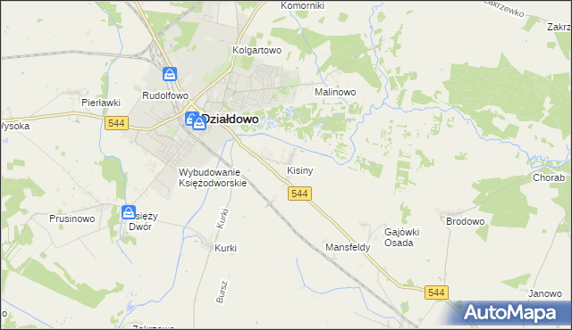 mapa Kisiny, Kisiny na mapie Targeo