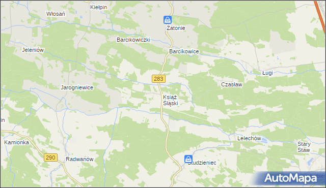 mapa Książ Śląski, Książ Śląski na mapie Targeo