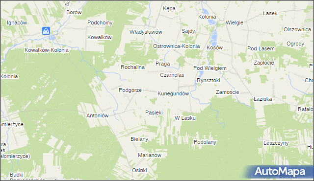 mapa Kunegundów, Kunegundów na mapie Targeo