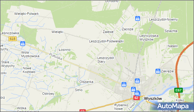 mapa Leszczydół Stary, Leszczydół Stary na mapie Targeo