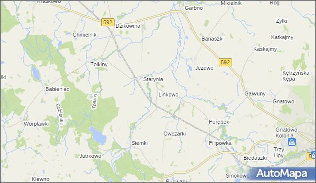 mapa Linkowo gmina Kętrzyn, Linkowo gmina Kętrzyn na mapie Targeo