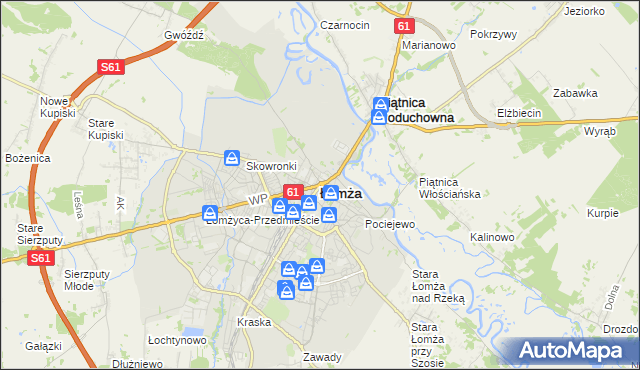 mapa Łomży, Łomża na mapie Targeo