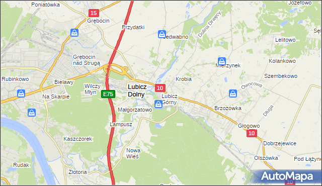 mapa Lubicz Górny, Lubicz Górny na mapie Targeo