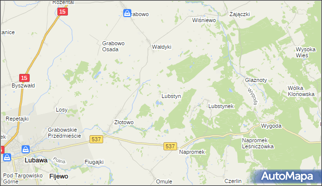 mapa Lubstyn, Lubstyn na mapie Targeo