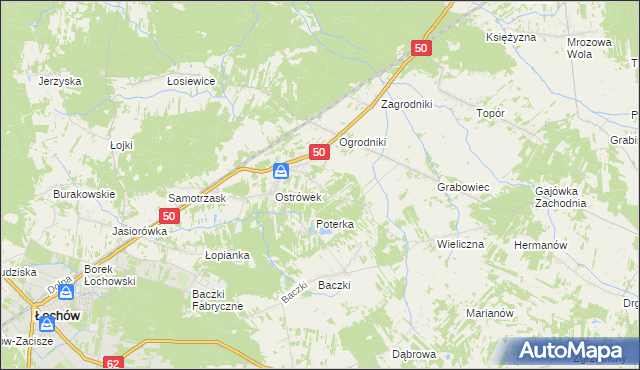 mapa Majdan gmina Łochów, Majdan gmina Łochów na mapie Targeo