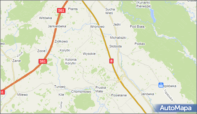 mapa Mikołajówek gmina Augustów, Mikołajówek gmina Augustów na mapie Targeo