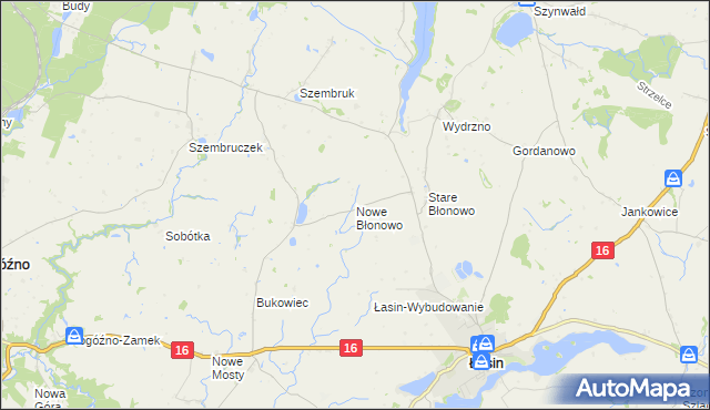 mapa Nowe Błonowo, Nowe Błonowo na mapie Targeo