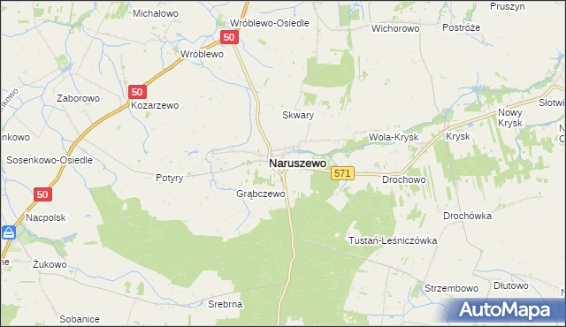 mapa Nowe Naruszewo, Nowe Naruszewo na mapie Targeo