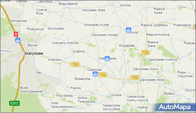 mapa Odechowiec, Odechowiec na mapie Targeo