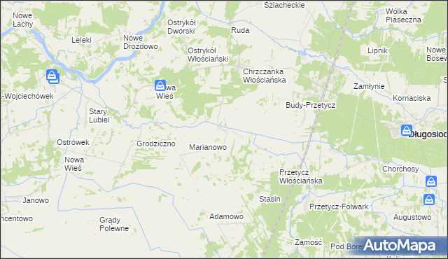 mapa Olszaki, Olszaki na mapie Targeo