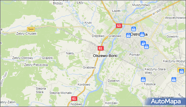mapa Olszewo-Borki, Olszewo-Borki na mapie Targeo