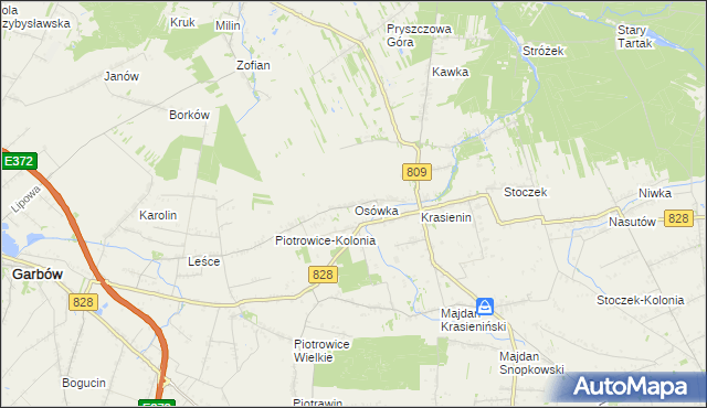 mapa Osówka gmina Niemce, Osówka gmina Niemce na mapie Targeo