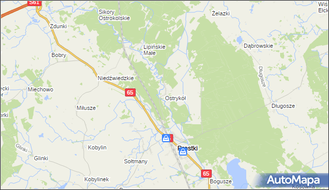 mapa Ostrykół, Ostrykół na mapie Targeo