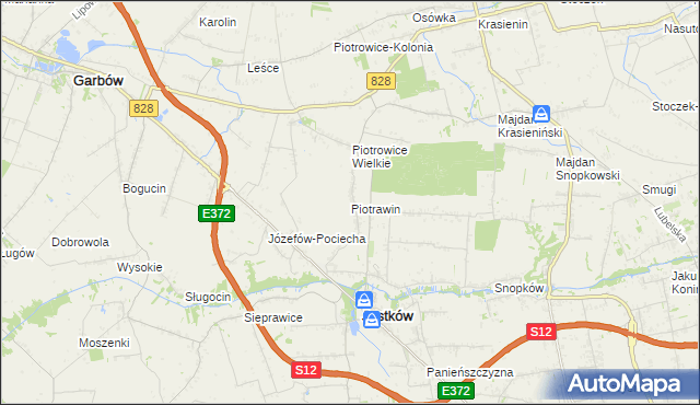 mapa Piotrawin gmina Jastków, Piotrawin gmina Jastków na mapie Targeo