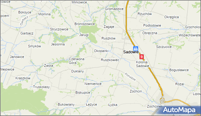 mapa Ruszkowiec, Ruszkowiec na mapie Targeo