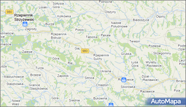 mapa Rzepiennik Suchy, Rzepiennik Suchy na mapie Targeo