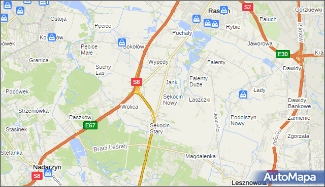 mapa Sękocin Nowy, Sękocin Nowy na mapie Targeo