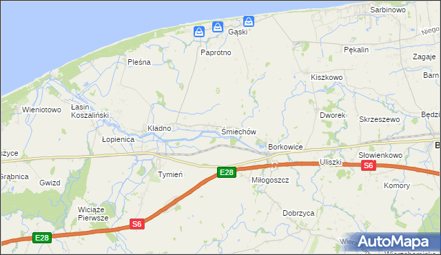 mapa Śmiechów, Śmiechów na mapie Targeo