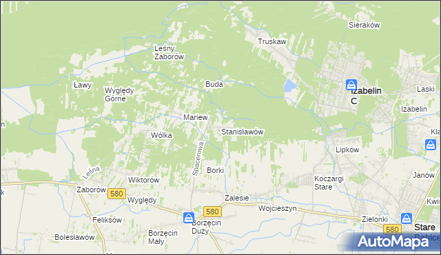 mapa Stanisławów gmina Stare Babice, Stanisławów gmina Stare Babice na mapie Targeo