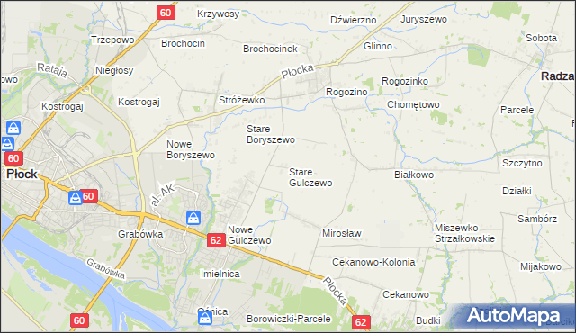 mapa Stare Gulczewo, Stare Gulczewo na mapie Targeo