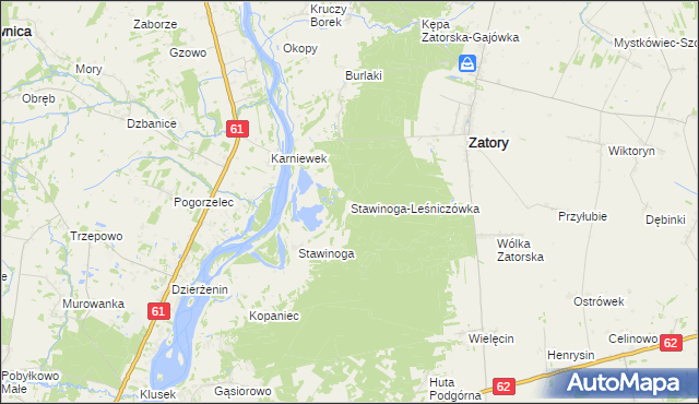 mapa Stawinoga-Leśniczówka, Stawinoga-Leśniczówka na mapie Targeo