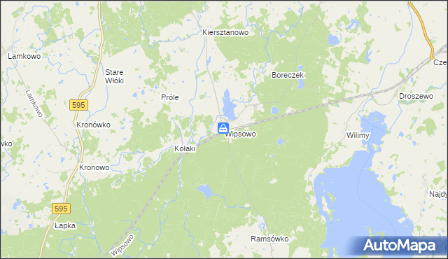 mapa Wipsowo, Wipsowo na mapie Targeo