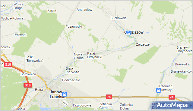 mapa Wólka Ratajska, Wólka Ratajska na mapie Targeo
