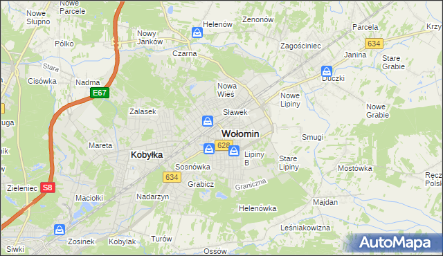 mapa Wołomin, Wołomin na mapie Targeo